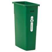 Rubbermaid Commercial 23 gal Rectangular Refuse and Compost Can, Open Top, Green, 1 Openings 2060850