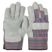 Pip Economy Grade Split Cowhide Leather Palm Glove, Fabric Back, Gunn Cut, Wing Thumb, M, 12 Pairs 558