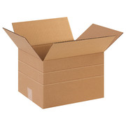 Zoro Select Multi-Depth Corrugated Boxes, 12" x 10" x 8", Kraft, 25/Bundle 55VG79