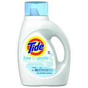 Tide Laundry Detergent, 46 oz Bottle, Liquid, Unscented, Clear, 6 PK 41823