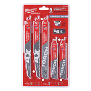 Milwaukee Tool 5PC Carbide Teeth Sawzall Blade Set 49-22-5505