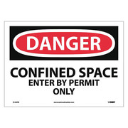 Nmc Danger Confined Space Enter By Permit Only Sign, D162PB D162PB