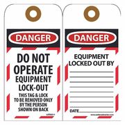 Nmc Danger Do Not Operate Equipment Lock-Out Tag, Pk10 LOTAG11