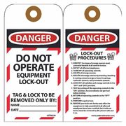 Nmc Danger Do Not Operate Equipment Lock-Out Tag, Pk25 LOTAG28-25