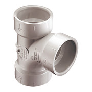 Zoro Select PVC Sanitary Tee, Socket, 3 in Pipe Size P400-030