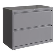 Hirsh 2 Drawer Lateral File Cabinet, Arctic Silver, Legal/Letter 23744