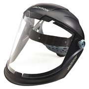 Jackson Safety Maxview Faceshield Assembly, Polycardonate Visor, Clear Uncoated Lens, Ratchet Suspension, Black 14200