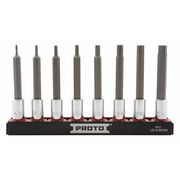 Proto 1/4 in Drive Socket Bit Set, Metric, 10 pcs J7440R8MM