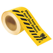 Brady Floor Tape, Black/Yellow, 4 inx100 ft, Roll, 170216 170216