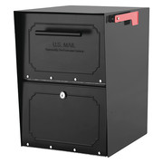 Architectural Mailboxes Mailbox, Black, Powder Coated, 1 Doors, Surface/Post, Locking 5100B