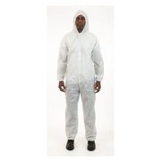 International Enviroguard Light Coverall, Hood, XL, White, PK25, XL, 25 PK, White, SMS, Zipper 2215