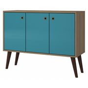 Manhattan Comfort Buffet Stand, Oak/Aqua, 35.43" 94AMC134