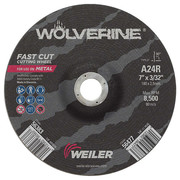 Weiler 7"x3/32" Wolverine Type 27 Cutting Wheel A24R 7/8" A.H. 56383
