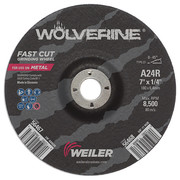 Weiler 7"x1/4" Wolverine Type 27 Grinding Wheel A24R 7/8" A.H. 56467