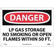 Nmc Danger Lp Gas Storage No Smoking Sign, D452AB D452AB