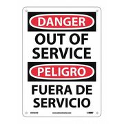 Nmc Danger Out Of Service Sign - Bilingual, ESD365AB ESD365AB