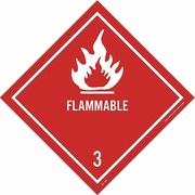 Nmc Flammable 3 Dot Placard Label, Pk25 DL158AP