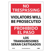 Nmc No Trespassing Sign - Bilingual, M732PB M732PB