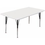 Correll Rectangle Adjustable Height Activity Kids School Plastic Blow Molded Table, 30" X 60" X 19" to 29" AR3060-REC-23