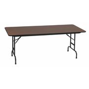 Correll Rectangle Commerical Adjustable Height Folding Utility Table, 30" W, 72" L, 22" to 32" H, Walnut CFA3072M-01