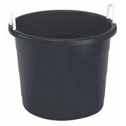 Homz Plastic Utlity Tub with Rope Handles, 17 Gallon, Black, Set of 2