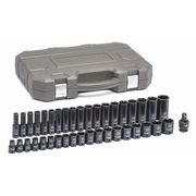 Gearwrench 39 Piece 1/2" Drive 6 Point Standard & Deep Impact Metric Socket Set 84948N