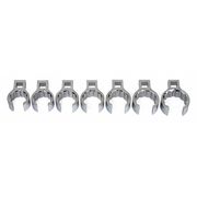 Williams 1/2" Drive Crowfoot Flare Nut Wrench Set, 1/2"D, 7pcs, SAE, 7 pcs, Open End, High Polished Chrome WSSCF-7