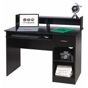 Onespace Computer Desk, 21-3/4" D, 43-1/4" W, 37-1/2" H, Black, Melamine 50-LD0105