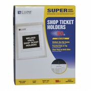 C-Line Products Shop Ticket Holder, Clear, 8.5 x 11", PK50 80911