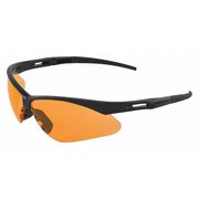 Erb Safety Safety Glasses, Black Frame, Orange, Orange Scratch-Resistant 15343