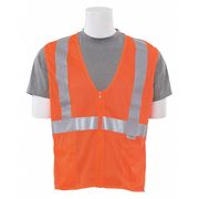 Erb Safety Vest, ANSI, Hi-Viz, Reflective, Orange, 6XL 14640