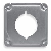 Raco Electrical Box Cover, Square, 2 Gangs, Galvanized Zinc, Single Receptacle 810C