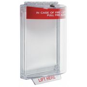 Safety Technology International Pull Station Guard, Polycarbonate, Flush Mount, 5 1/2 in Width, 2 5/8 in Depth, Red STI-13010FR