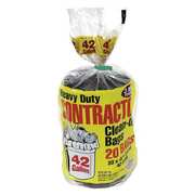 Tough Guy 42 Gal Contractor Trash Bags, 33 in x 48 in, Contractor, 3 mil, Black, 20 Pack 5AU51
