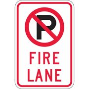 Lyle Fire Lane Parking Sign, 18 in Height, 12 in Width, Aluminum, Vertical Rectangle, English NPS-006-12HA