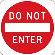 Lyle Do Not Enter Traffic Sign, 24 in H, 24 in W, Aluminum, Square, English, R5-1-24DA R5-1-24DA