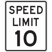Lyle Speed Limit 10 Traffic Sign, 24 in H, 18 in W, Aluminum, Vertical Rectangle, R2-1-10-18DA R2-1-10-18DA