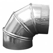 Greenseam Round 90 Degree Elbow, 7 in Duct Dia, Galvanized Steel, 26 GA, 9 in W, 10" L, 9 in H GRAE790GA26