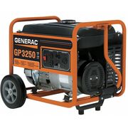 Generac Portable Generator, Gasoline, 3250 Rated, 3750 Surge, Recoil Start, 27/13.5 A 5982