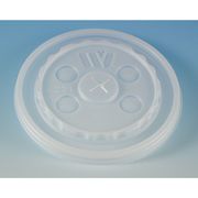 Zoro Select Lid for 12 to 24 oz. Cold Cup, Flat, Identification Buttons, Straw Slot, Translucent, Pk1000 L18S