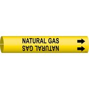 Brady Pipe Marker, Natural Gas, Yellow, 4 to 6 In 4097-D