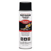 Rust-Oleum Industrial Choice Striping Paint, 18 oz, Black, Solvent -Based 1677838