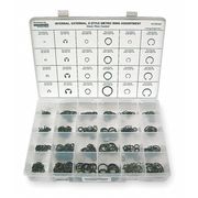 Zoro Select Internal and External Retaining Ring Assortment, Steel, Phosphate Finish, 24 Sizes RCMIX324STPA