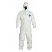 Dupont Hooded Disposable Coveralls, White, Tyvek(R) 400, Zipper TY127SWH3X0025VP