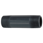 Zoro Select 1" MNPT x 4" TBE PVC Pipe Nipple Sch 80 861-136