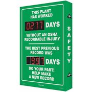 Accuform Safety Record Signs, 29 x 20In, AL, ENG SCK120