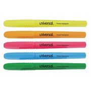 Universal Highlighter Set, Chisel Tip, Fluorescent Colors PK5 UNV08850