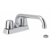 Trident Dual-Handle 4" Mount, 2 Hole Straight Service Sink Faucet, Chrome 6PB61