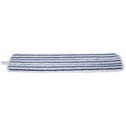 Tough Guy 18 in L Flat Mop Pad, 2 oz Dry Wt, Hook-and-Loop Connection, Looped-End, White, Microfiber 6PVT1