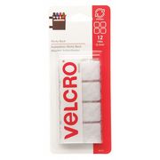 Velcro Brand Reclosable Fastener Shape, Square, Rubber Adhesive, 7/8 in, 7/8 in Wd, White, 12 PK 90073